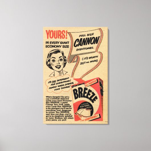 1955 Vintages Waschpulver Leinwanddruck (Vorderseite)