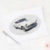 1955 weißer Oldtimeraufkleber Ovaler Aufkleber (Umschlag)