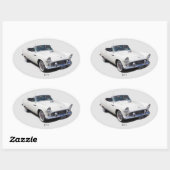 1955 weißer Oldtimeraufkleber Ovaler Aufkleber (Blatt)