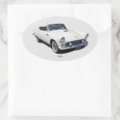 1955 weißer Oldtimeraufkleber Ovaler Aufkleber (Tasche)