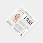 1955 Zeitung zum Geburtstag Trivia Serviette (Ecke)