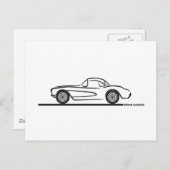 1956 1957 Chevrolet Corvette Hardtop Postkarte (Vorne/Hinten)
