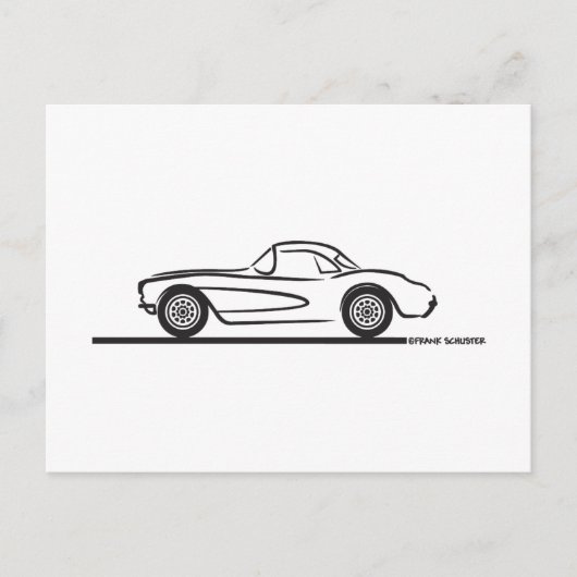 1956 1957 Chevrolet Corvette Hardtop Postkarte (Vorderseite)