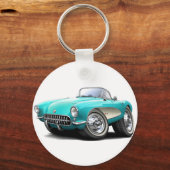1956-57 Corvette Aqua Car Schlüsselanhänger (Vorderseite)