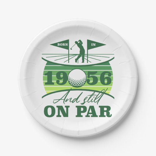 1956 70. Geburtstag Golf Liebhaber Pappteller (Vorderseite)