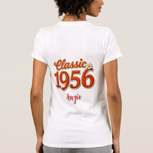 1956 70th Birthday Personalized T-Shirt (Rückseite)