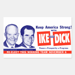 1956 Abstimmung Ike and Dick Rechteckiger Aufkleber