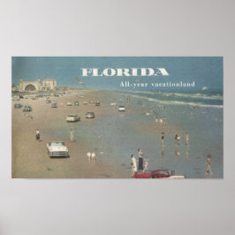 1956 Ad Florida Urlaub. Daytona Beach Scene Poster