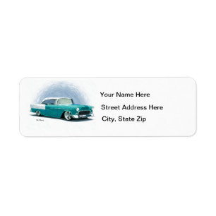 1956 Aquamarin Chevy Coupe Address Labels