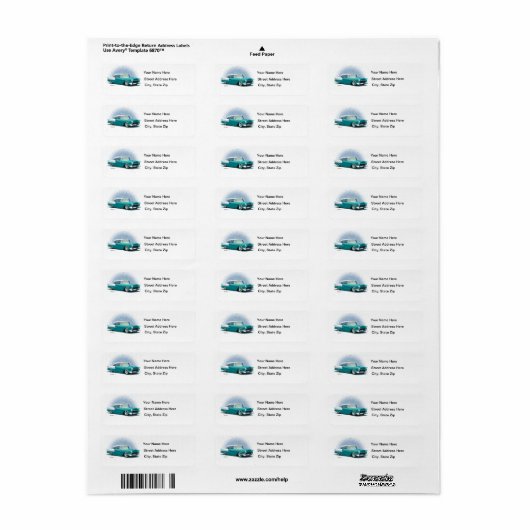 1956 Aquamarin Chevy Coupe Address Labels (Vorne)