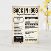 1956 Back in the Day, Fun Facts, 70th Birthday Karte (Gelbe Blume)