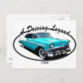 1956 BEL AIR BLUE POSTKARTE (Vorne/Hinten)