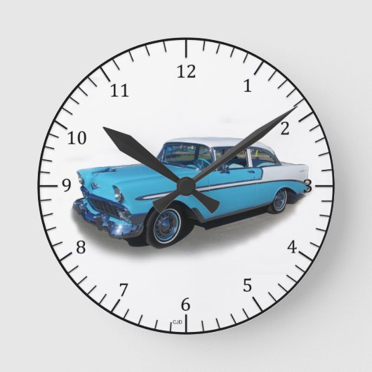 1956 blaue Bel Air Uhr (Vorderseite)
