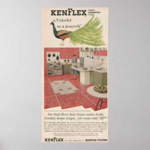 1956 Bodenwerbung PEACOCK Poster