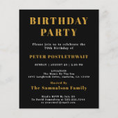 1956 Budget 70th Birthday Invitation Black Gold Flyer (Hinten)