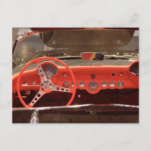 1956 Chevrolet Corvette Lenkrad und Armaturenbrett Postkarte