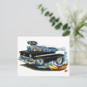 1956 Chevy 150-210 Black Car Postkarte (Stehend Vorderseite)