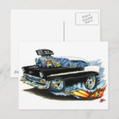 1956 Chevy 150-210 Black Car Postkarte (Vorne/Hinten)