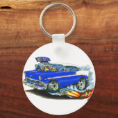 1956 Chevy 150-210 Blue Car Schlüsselanhänger (Vorderseite)