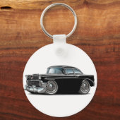 1956 Chevy Belair Black Car Schlüsselanhänger (Vorderseite)