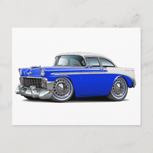 1956 Chevy Belair Blue-White Car Postkarte (Vorderseite)