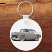 1956 Chevy Belair Grau-White Car Schlüsselanhänger (Vorderseite)
