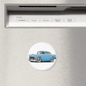 1956 Chevy Belair Lt Blue Car Magnet (In Situ (Geschirrspüler))