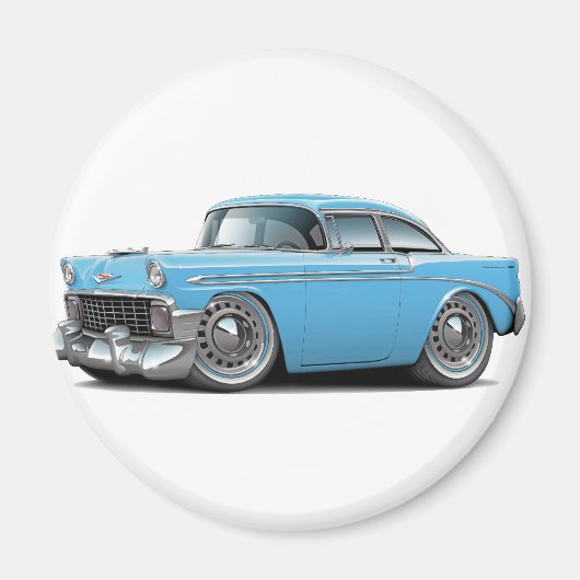 1956 Chevy Belair Lt Blue Car Magnet (Vorne)