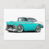 1956 Chevy Belair Türkis-Weiß Auto Postkarte (Vorderseite)