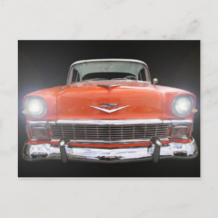 1956 CHEVY "LIGHTS ON" POSTKARTE
