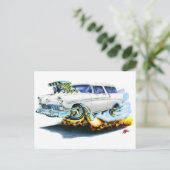 1956 Chevy Nomad White Car Postkarte (Stehend Vorderseite)