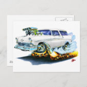 1956 Chevy Nomad White Car Postkarte (Vorne/Hinten)