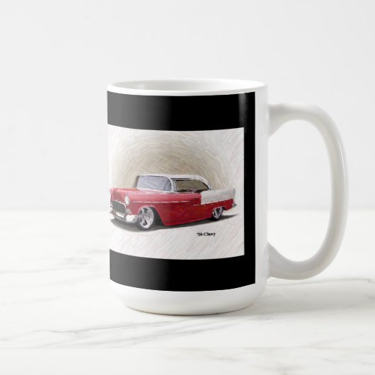 1956 Chevy Red White Digital Art Tasse (Rechts)