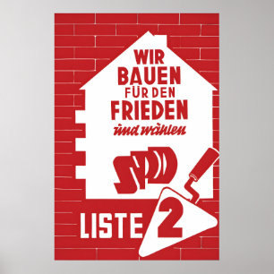 1956 Deutsche Arbeitspartei Wahlplakat Sozial Poster