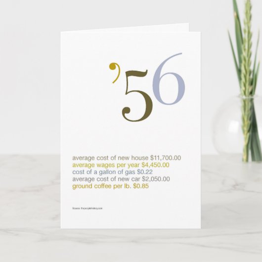 1956 Geburtstags-Spaß-Tatsachen Karte (Vorderseite)