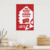 1956 German Labour Party Election Poster Social (Küche)