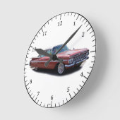 1956 Impala mit Schwanz-Fins-Uhr Runde Wanduhr (Winkel)