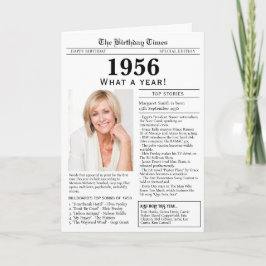 1956 Newspaper Birthday card Karte