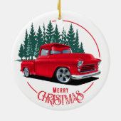 1956 Red Truck Weihnachten Keramik Ornament (Hinten)
