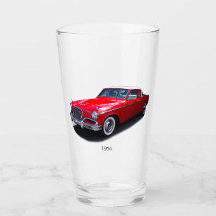 1956 rote klassische Autoglas Glas