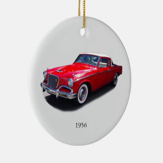 1956 rote Oldtimerverzierung Keramik Ornament (Rechts)