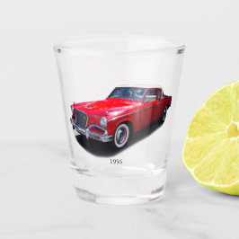 1956 rotes klassisches Autoschussglas Schnapsglas