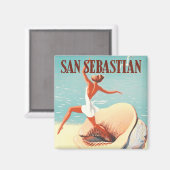 1956 San Sebastian Spanien Jahrgang Reise Magnet (Vorderseite/Rückseite)