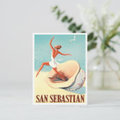 1956 San Sebastian Spanien Jahrgang Reise Postkarte (Stehend Vorderseite)