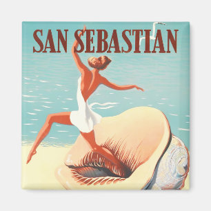 1956 San Sebastian Spanien Vintage-Reise Magnet