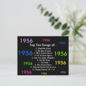 1956 Songs Postkarte (Stehend Vorderseite)