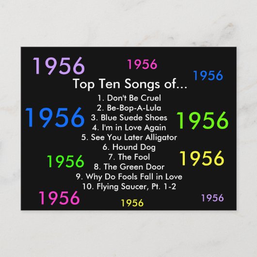 1956 Songs Postkarte (Vorderseite)