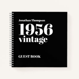 1956 Vintage Name Black Male 70th Guest Book Notizblock