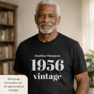 1956 Vintage Name Schwarz 70. Geburtstagsfeier T-Shirt