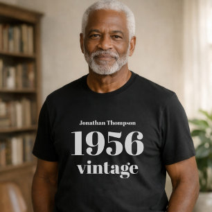 1956 Vintage Name Schwarz 70. Geburtstagsfeier T-Shirt